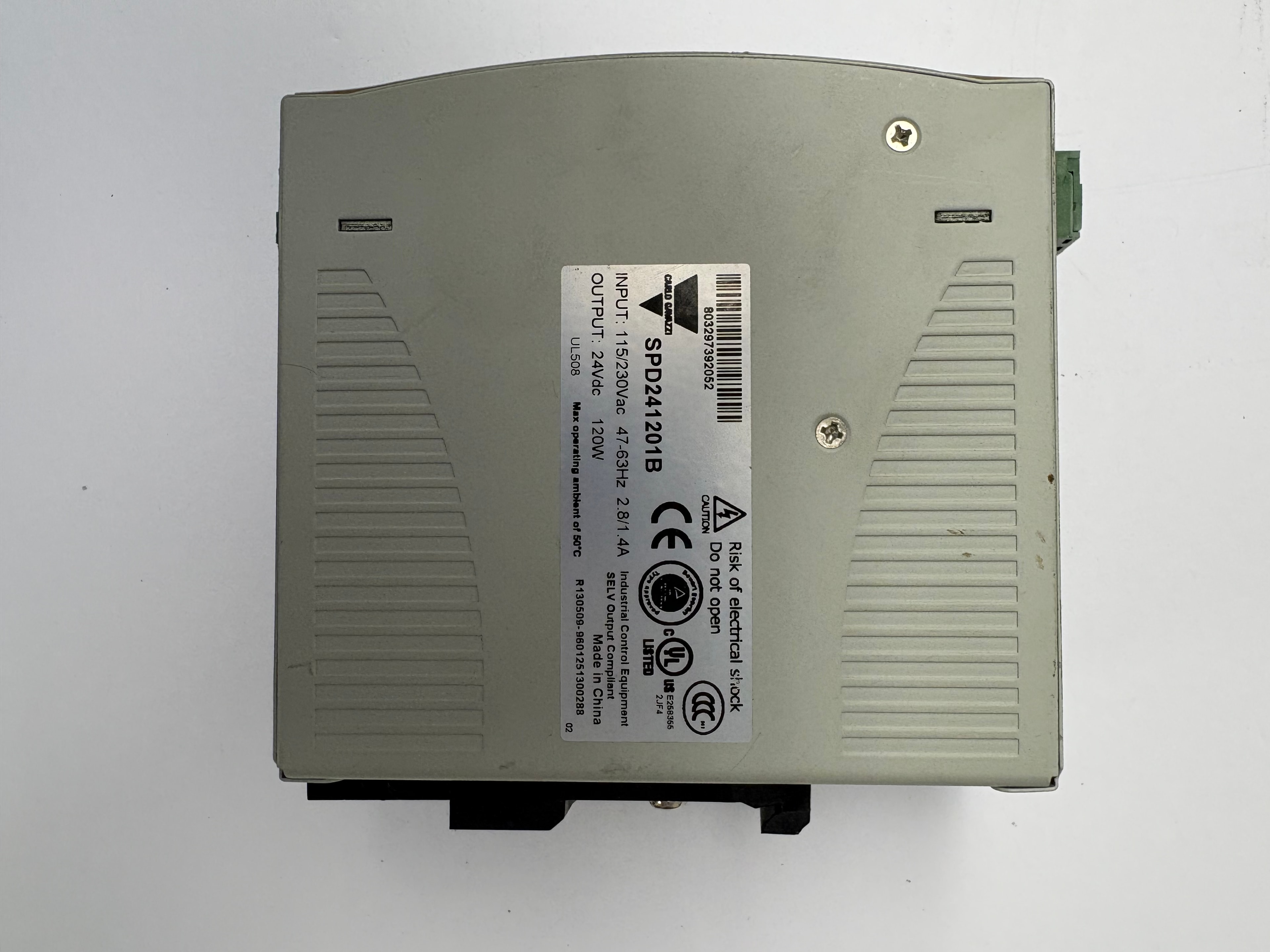 Carlo Gavazzi SPD241201B power supply label — 24Vdc 120W